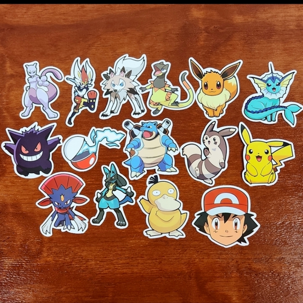 Pokémon Large Character Stickers 15 Decals